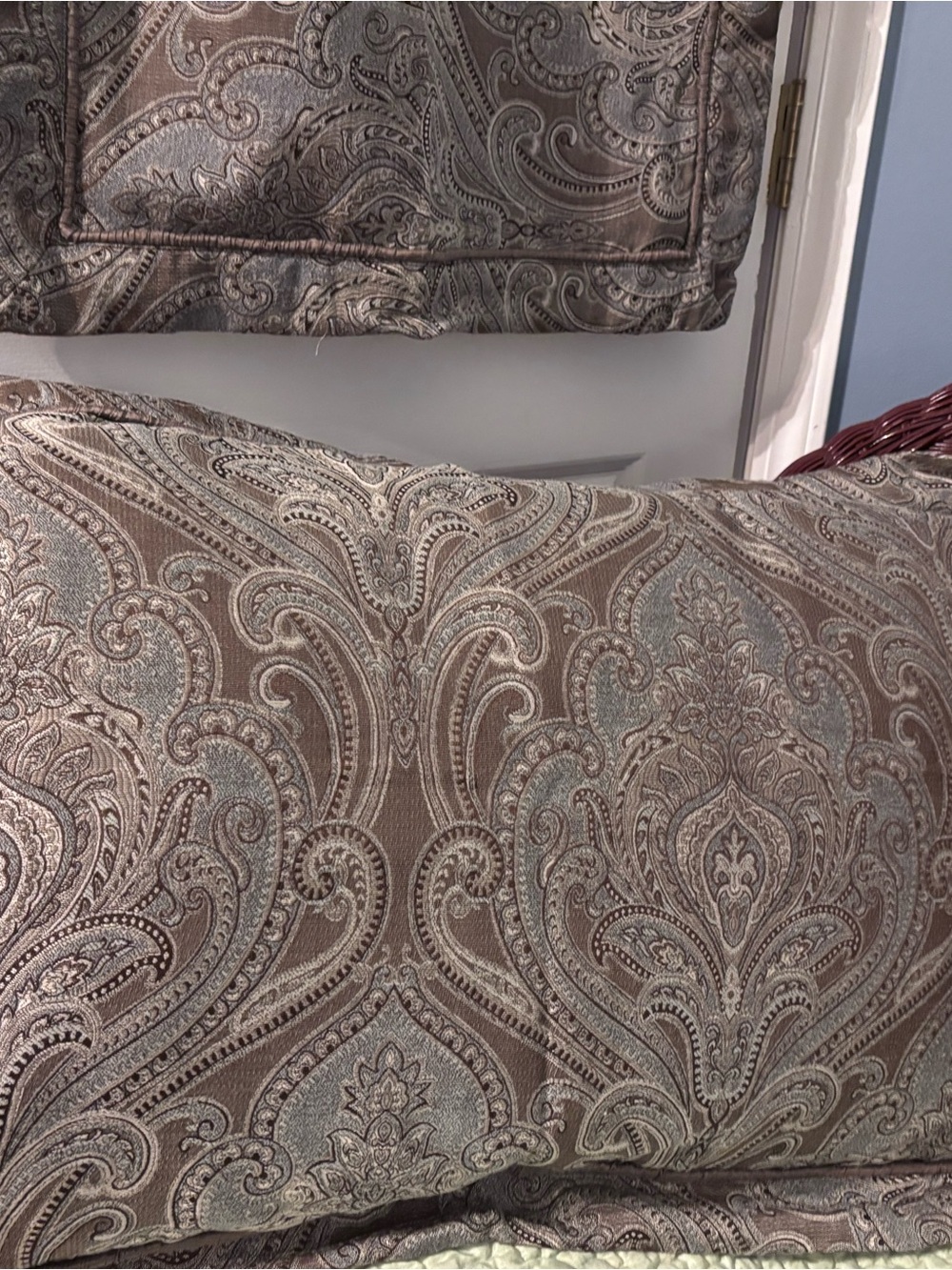 Pair of Decorative Paisley Pillow Shams King Size - Home Bedding